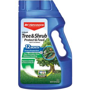 BioAdvanced 12 Month Tree and Shrub Protect and Feed, Granules, 4 lb, Insect Killer, Tree Fertilizer & Plant Food