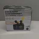 Dish Soap Dispenser for Kitchen Countertop with Sponge Caddy and Brush Holder - Refillable Non-Slip Dual Pump 4-in-1 Dispenser Soap Dispenser for Kitchen Sink, Essential Kitchen Gadgets  Black