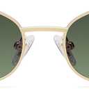 SOJOS Retro Oval Sunglasses for Women Men Polarized Trendy Narrow Shades UV400 Womens Mens Sun Glasses SJ1263 (Gold/Greyish-green)