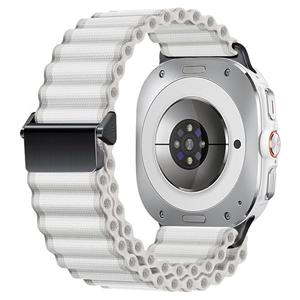 EANWireless for Galaxy Watch 7 Ultra Band 47mm,Off-road Nylon Fabric Strap with Black Metal Buckle Replacement Accessory Compatible for Samsung Galaxy Watch Ultra Trail Band, Offwhite, Pack Of 2