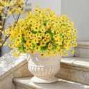 ATTGREAT Artificial Flowers Outdoors Faux Plants UV Resistant Fake Flowers Daisy 12 Bundles Plastic Greenery Plnats Outside for Garden Planter Patio Porch Spring Summer Home Home Decor, Yellow