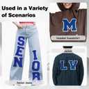 2 x 6-1/2" Varsity Letter Patches Blue Iron On Letters Letterman Jacket Patches Chenille Large Iron On Letters for Clothing Jacket/Hoodie/Varsity D