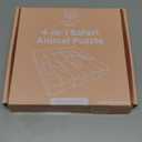 Wooden Animal Chunky Puzzles for Toddlers 2+ Years - Montessori 4 in 1 Safari Animal Block Puzzle Toy