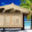 Tatuo Gazebo Universal Replacement Mosquito Netting 10 x 10 ft Outdoor Mesh Net Screen 4 Panel Sidewall Gazebo Curtains, with Zipper for Patio Canopy Porch Garden Camping (Brown)