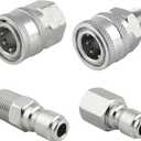 Pressure Washer Quick Connect 3/8 Inch, Pressure Washer Fittings, Stainless Steel Adapter Set, Female and Male Thread, 4 Pieces