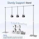 EMART Heavy Duty Backdrop Stand, 10x12Ft Adjustable Pipe and Drape kit with 9.26 LBS Steel Flat Base, Sturdy Metal Diy Photo Background Frame for Parties, Events, Wedding, Photography - Silver
