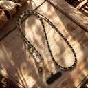 Fashion Black Pearl Cell Phone with Lanyard Pearl Clip Design,Beach Vacation Essentials,Fashionable Cell Phone Chain and Purse Straps Replacement Crossbody