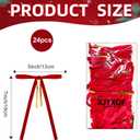 4 x 24Pcs Pre-Tied Christmas Tree Bows, 5x7 Inch Red Velvet Bows with 3/8" Ribbon for Xmas Tree Ornaments, Wreath, Garland, Gift Wrapping and Festive Indoor Holiday Decor