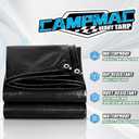 Black Tarps Heavy Duty Waterproof 8x12, 12 Mil Thick, High Durability, Rip and Tear Resistant with Metal Grommets Every 20 Inches