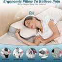 Cervical Neck Pillow for Pain Relief, Ergonomic Side Sleeper Pillow for Sleeping, Contour Orthopedic Memory Foam Pillows for Back & Stomach Sleepers with Pillowcase