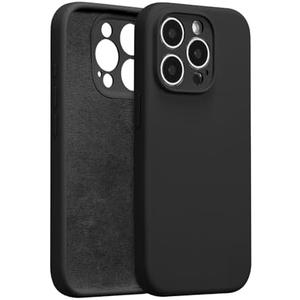 UCASONG for iPhone 13 Pro Case Silicone,with [Full Camera Protection][Soft Anti-Scratch Microfiber Lining],Liquid Silicone Ultra Slim Shockproof Phone Case for Men Women Girls-Black