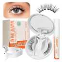 LASHVIEW Upgrade Magnetic Eyelashes with Applicator Soft Magnetic Eyelashes Natural Look Reusable No Glue Needed Easy to Wear and Remove (YT14)