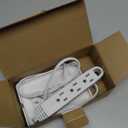 3FT Ultra Flat Plug Extension Cord Power Strip with 3 Outlets, Patented Detachable Ultra-Thin Outlet Cover Concealer & Ultra-Flat Plug, Max. 13A 125V 1625W ETL Listed, White Color