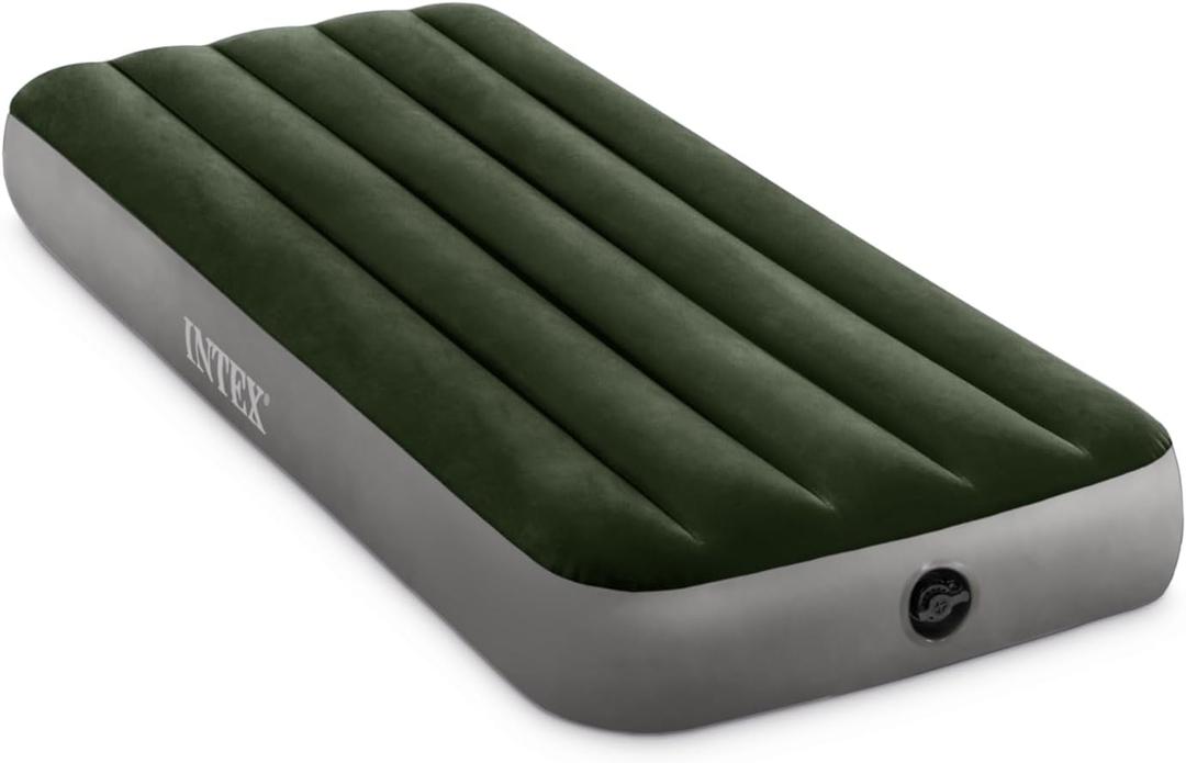 Intex 64106E Dura-Beam Prestige Downy Air Mattress: Fiber-Tech - Jr Twin - 10in Bed Height - 300lb Weight Capacity - Pump Sold Separately
