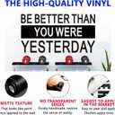 SEATUNE Large Gym Wall Stickers - Inspirational Quotes Motivational Office Wall Decals - Home Gym Garage Vinyl Art Wall Decor - Be Better Than You were Yesterday 28.6"X15"