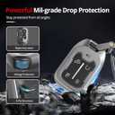 For Chevy GMC Key Fob Cover with Keychain.Compatible with 2023 2022 2021 2020 2019 GMC Sierra, Chevy Silverado 1500 2500HD 3500HD,No Screws Required for Installation. (Frosted Matte Gray-5 Buttons)