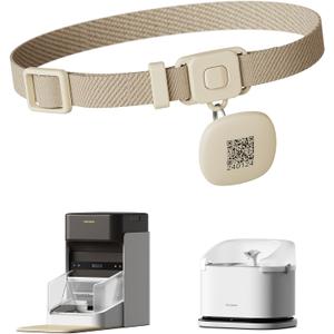 PETLIBRO Upgraded RFID Collar Tag for One RFID Automatic Cat Feeder PLAF301 and Smart App Monitoring Multi Cats Water Fountain PLWF305, Lightweight and Compact Tag with Snap Release Design (Brown)