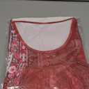 Angerella Women Tunic Tops Dressy Casual Summer Short Sleeve Shirts Floral Loose Fit Pleated Boho Top, Size M, Red