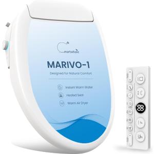 Electric Bidet Toilet Seat Elongated with Digital Display Remote
Smart Heated Toilet Seat,Instant Warm Water,Oscillating & Turbo,Front & Rear Wash,Warm Air Dryer,Self-Cleaning ,Night Light