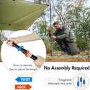 Tarp Poles, Telescoping Tent Pole Set of 4, 7.7ft Aluminum Lightweight Portable Support Rod with Protection Cap, for Camping, Awning, Sun Shades,Rain Fly, Free Guylines & Stakes (4 Poles)
