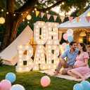 3FT/4FT Large-Sized Illuminated Letter Logo OH Baby, LED Light Decoration, Warm Color, Including complimentary Balloons, Party Event Decoration, Baby Party Theme (3FT OH Baby+ Balloons)