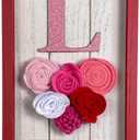 Love Sign Valentine's Day Decorations Cloth Flower Wooden Hanging Pink Loving Dcor Vintage Home Sign Rustic Front Door Romantic Gift for Lover