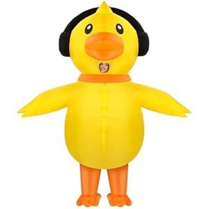 Inflatable Duck Costume for Adult Funny Halloween Full-body Costumes Cosplay Party Outfit Funny Blow up Animal Suit for Halloween Carnival Cosplay Group Theme Events
