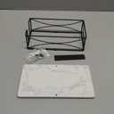 Livabber Guest Napkin Holder, Metal Bathroom Paper Hand Towel Storage Modern Napkin Tray Caddy for Countertop, Table Kitchen, Dinning Room (Black, Marble Base)