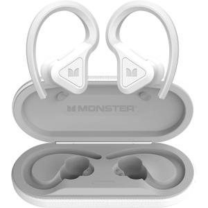 Monster DNA Fit Wireless Bluetooth Earbuds - Noise Cancelling Earbuds with Wireless Charging Case & Built-in Microphone, Water Resistant Bluetooth Headphones & Ear Buds (Regular, White)