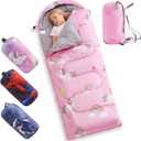 tuphen Kids Sleeping Bag - 50-77 3-Season Waterproof Sleeping Bag for Boys & Girls, Lightweight 2.2 lbs Camping Gear with Compression Bag Ideal for Camping, Hiking, Indoor