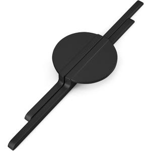 Rergy Cabinet Handles Half Moon Door Pulls and Knobs2Pack Back 5inch Hole Center, Decorate Hardware for Kitchen Zinc Alloy Furniture for Dresser Drawer (Black)