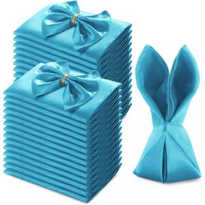 MILVOWOC 72 Pack Square Teal Satin Napkins 20 x 20 Inch Soft Silk Dinner Napkins Smooth Decorative Table Napkins, Washable & Reusable Cloth Napkins for Weddings Dinner Restaurant Party Decoration