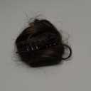 BOGSEA Space Buns Hair Pieces 1PCS Mini Claw Clip in Hair Bun Princess Leia Buns Hair Extension Updo Hairpieces for Women Girls (Dark Brown)