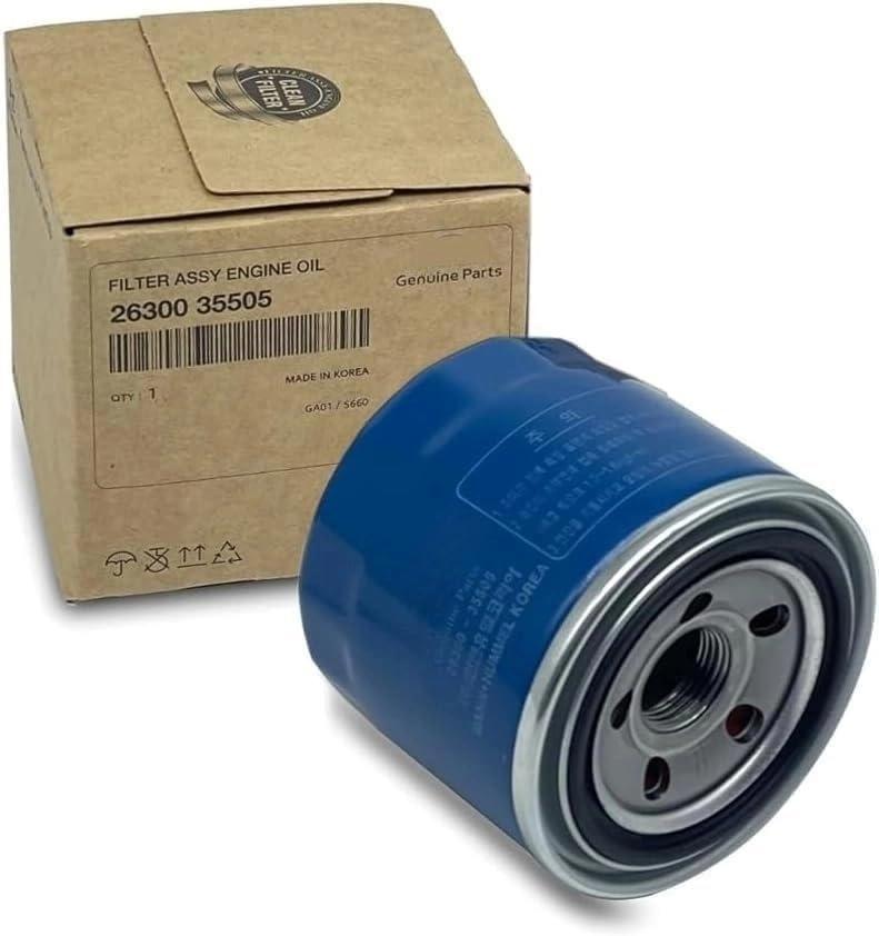 Genuine OEM Oil Filter 26300-35505 1 Pack / 2630035505 Compatible for Hyundai, Kia 1997-2023, Made in Korea