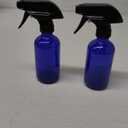 Cornucopia Brands 8-Ounce Cobalt Blue Glass Boston Round Spray Bottles (2 Pack) 3-Setting Heavy Duty Sprayers, Empty Refillable Bottle