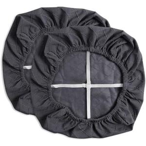 Yikko Chair Seat Covers, High-Density Check Jacquard Ekedalen Seat Covers for Dining Kitchen Restaurant Banquet, Stretch Removable Washable Chair Seat Cushion Protector (4 Dark Grey)