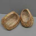Small Flower Girl Basket Set of 2 - Small Wicker Basket with Handle and Waterproof Lining, 6.3 x 5.12 x 3.75 Inch - Rattan Design for Wedding Flower Petals, Candy, Gift Use, Storage and Home Decor