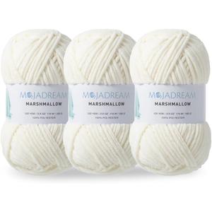 3PCS 3.5oz Chenille Yarn for Blankets Amigurumi: Soft Velvet Baby Yarn Blanket Knitting and Crocheting Bulky 5# Yarn 3 Skeins of 100g (Coconut Milk)