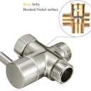 Sneatup Solid Brass 3-way G1/2 Shower Diverter (Brushed Nickel)