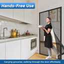 Smartor Magnetic Screen Door Magnetic Closure Fits 36"x82" Doors |Polyester - Retractable Screen Door Mesh| Self Sealing|Hands Free |Keeps Bugs Out|Pet and Kid Friendly