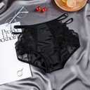 Womens Lace G-String Thongs Panties Underwear Low Rise T-Back Underpants (Black, S)