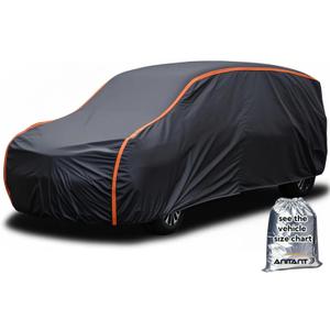 Super Lightweight Mini Van Cover,Large Car Cover Waterproof All Weather RainUV Protection Full Exterior Covers Fit Van up to 216Lx72 Wx72 H (Size 19: MiniVan 1 (Under 217"), Black(Air Pro))