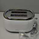 MELLERHOME Retro Toaster 2 Slice, 7 Browning Levels, 3 Functions (Reheat, Defrost, Cancel), Stainless Steel Features, Removable Crumb Tray, Under Base Cord Storage, White Toaster Kitchen Appliances
