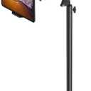 Tablet Floor Stand with Double Weight Base, Overhead Bed Phone Mount Height Adjustable Arm Stretchable Stand Holder, Compatible with iPad Mini Air Pro, Galaxy Tab, Kindle, Switch, Cell Phones