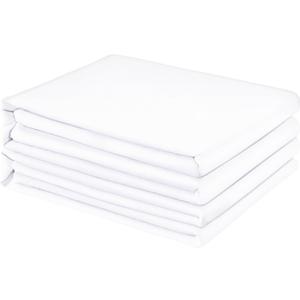 FreshCulture King Flat Sheets Only 2 Pack - Hotel Quality Flat Bed Sheets - Brushed Microfiber - Ultra Soft & Breathable - Wrinkle-Free - Easy Care - Flat Sheets Only King Size (White)