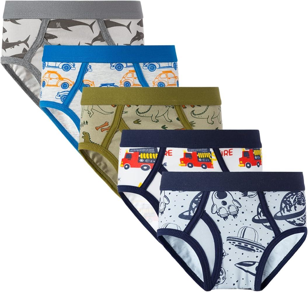 Family Feeling Little Boys' Cotton Boxer Brief Soft Underwear 6-7