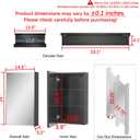 Fundin Medicine Cabinet 14 x 24 inches Mirror Size, Recessed or Surface Mount, Black Aluminum Bathroom Wall Cabinet with Mirror and Adjustable Shelves.