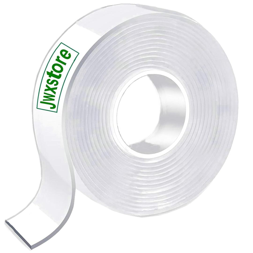 Jwxstore Double Sided Tape Heavy Duty, 16.5FT Nano Double Sided Adhesive Tape, Clear Mounting Tape Picture Hanging Adhesive Strips