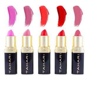 VOTUM Tahari Lipstick Set  5-Piece Super Lustrous Gift Set, Multi-Finish (Matte, Cream, Pearl), Pink Shades, Long-Lasting Lipstick