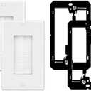 Iwillink Brush Wall Plate with Low Voltage Mounting Bracket 2-Pack, Cable Pass Through Insert for Wires, Single Gang Cable Access Strap, Wall Socket for HDTV, Home Theater Systems